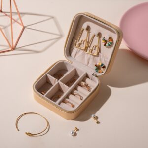 Custom Logo Jewelry Package Case for Travel leather PU Bags jewelry box organizer case