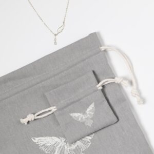 Wholesale custom logo silk clothes dustbag for handbags small natural cotton drawstring shoe dust ba